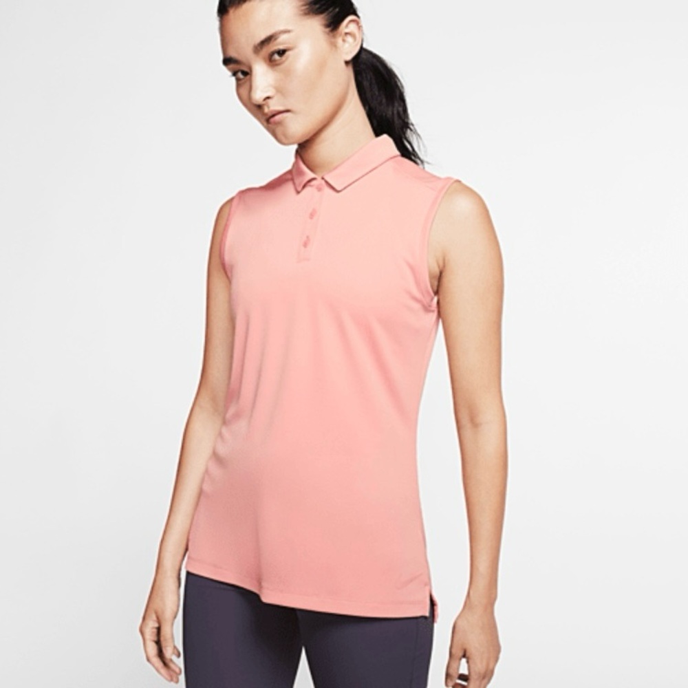 Nike Dri-Fit Sleeveless Golf Polo Women’s Medium Peach/Blush